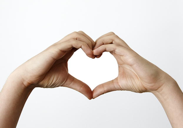 Hands making a heartshape